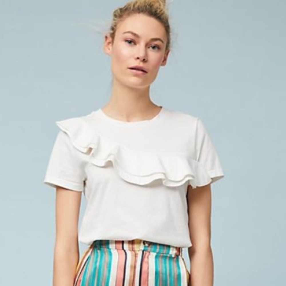 NWT Anthropologie Atlantis Ruffled Tee